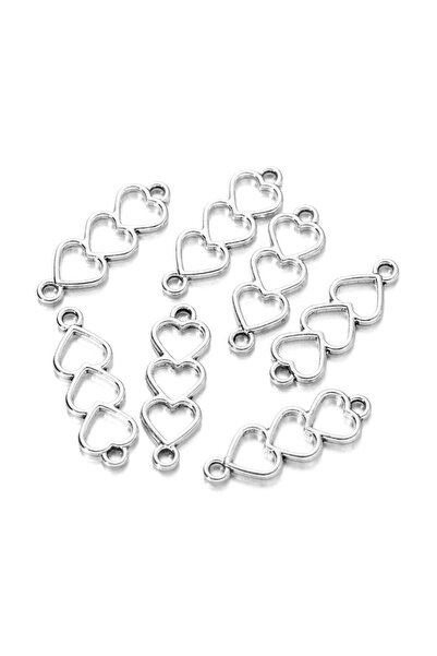 Choice Silver 30pcs Alloy Gold Color Heart Charm Connector Hollow Love Connec...