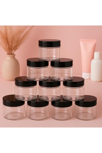 ozbience Glass Jar Set, 100 Ml, Amber Colored, Pack of 10, Storage and Organi...