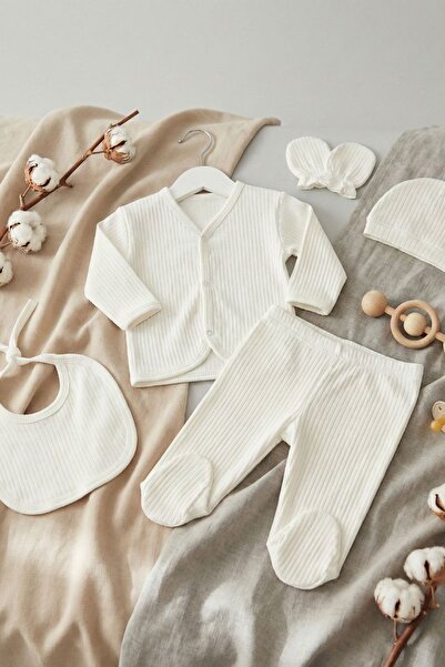 5pcs Solid Color 100% Cotton Newborn Baby Set Newborn Baby Hospital Pack