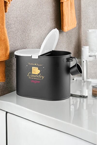 ozbience İki Bölmeli Plastik Kapaklı Deterjan Kutusu 12 Litre Kapasiteli