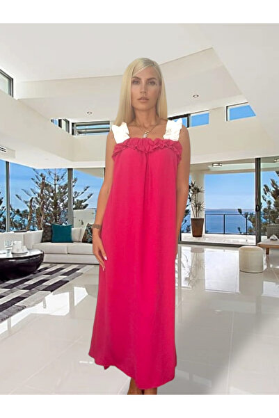 OEMN Women's Summer Dress with Straps and Ruffles and Belt GIFT - Mona