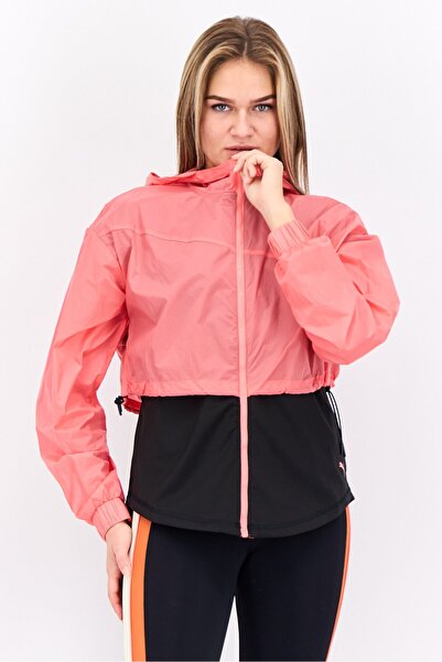 ASOS Design Women Sportswear Fit Brand Logo Training Windbreaker Jacket, Dark Peach
