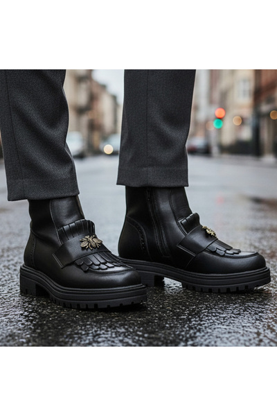 scv Ghete negre din piele căptușită pentru femei (mărimi 36-40)