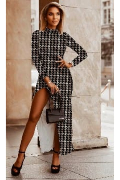 OEMN Rochie cu Decupaj Inalt pe Picior si Diverse Printuri