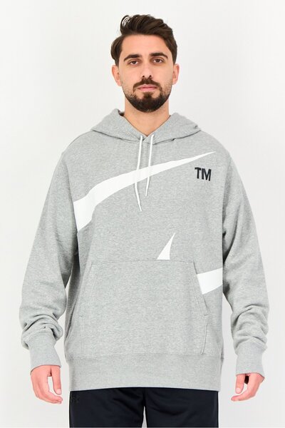 Nike Men Sportswear Fit Long Sleeves Outdoor Hoodie, Heather Grey