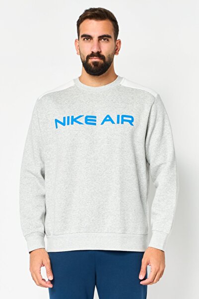 Nike Men Standard Fit Long Sleeve Outdoor Sweatshirt, Heather Grey