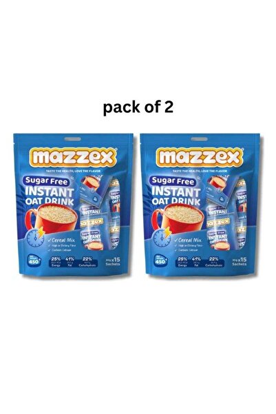 Mazzex Instant Oat Drink Sugar Free | 30g x 15 Sachets (450g) | Pack of 2 (900g)