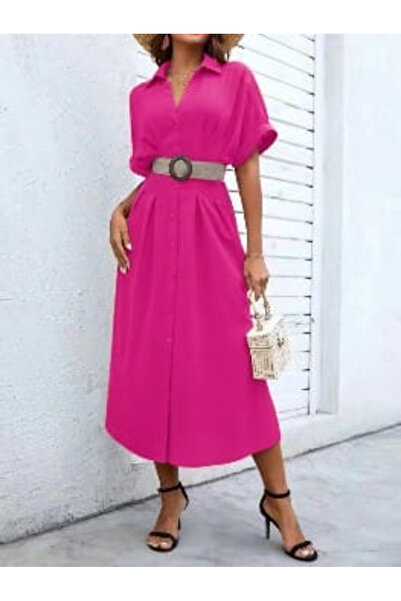 OEMN Rochie midi casual cu curea - Anca