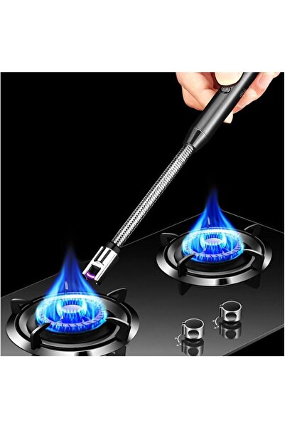 Yuwell ولاعة كهربائية للشواء من يو ويل، مقاومة للرياح 360 درجة، بدون لهب، قاب...