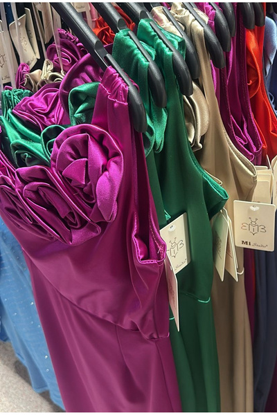 OEMN Women's bodycon dress with roses - Rose