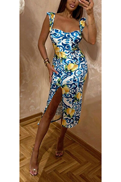 OEMN Rochie dama Polka, bumbac elastic, imprimeuri diverse, Single Dimmension