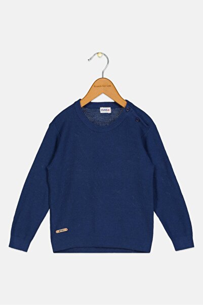 Overkids Toddlers Girl Long Sleeve Textured Sweater, Navy