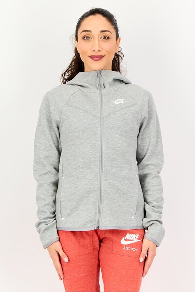 Nike Women Standard Fit Long Sleeve Outdoor Hoodie, Grey