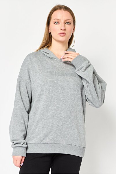 hummel Women Sportswear Fit Long Sleeve Outdoor Hoodies, Grey