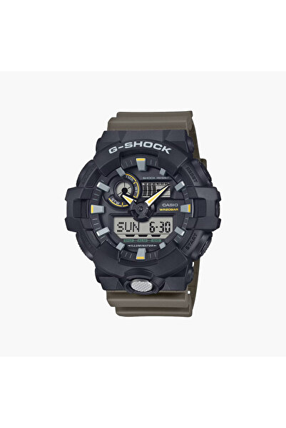 G-SHOCK ساعة رجالية بقطر 57 مم، لون بني، تناظرية/رقمية، بسوار بلاستيكي | GA-710TU-1A3DR