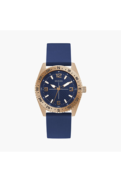Guess Men's 42 MM Blue Analog Silicone Strap Watch | GW0361G1