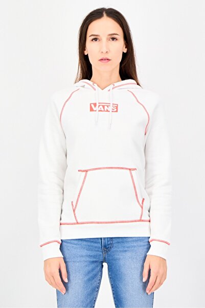 Vans Women Brand Logo Long Sleeve Hoodie, White