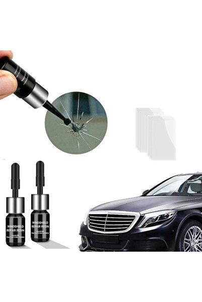 Saharaz طقم إصلاح زجاج مكون من قطعتين، أداة إصلاح زجاج السيارات الأمامية المطورة، سائل إصلاح زجاج السيارات