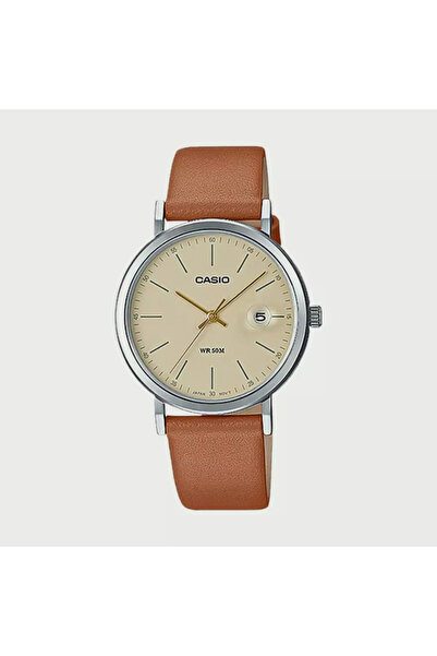 Casio ساعة نسائية بنية اللون بسوار جلدي تناظري - LTP-E175L-5EVDF