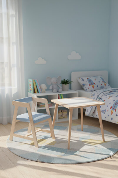 ROZİTOYS Montessori Çocuk Ahşap Oyun Etkinlik Çalışma Masası,Saklama Alanlı,M...