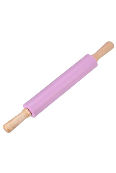 PUFO rolling pin for kitchen or confectionery made of wood and silicone, 43 cm, purple