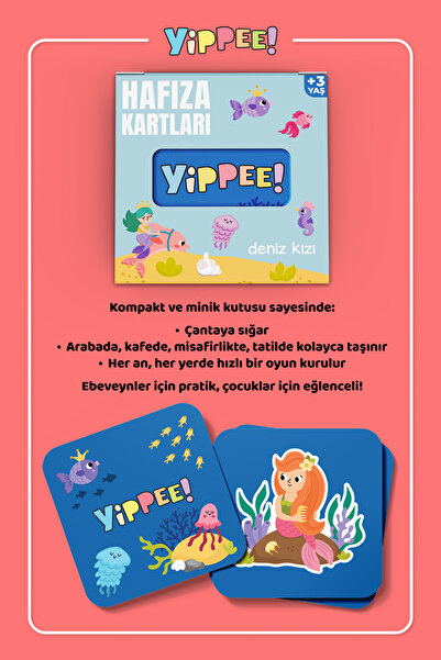 YİPPEE My Baby's First Memory Cards - Mermaid Themed Educational Matching Cards |   1-3 Years Old Baby and Child Intelligence Game
