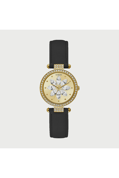 Guess ساعة يد تناظرية سوداء بسوار جلدي - GW0382L2 | 32 مم