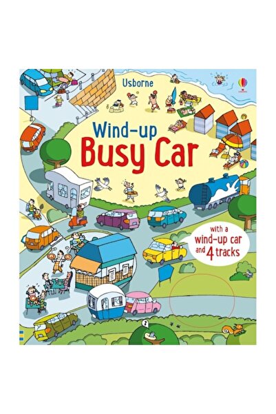 Usborne Publishing Carte cu jucarie masina - Wind-up Busy car