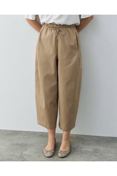 Aybikestil Paper Gabardin Yanı Ekli Ekstra Barrel Fit Pantolon Camel