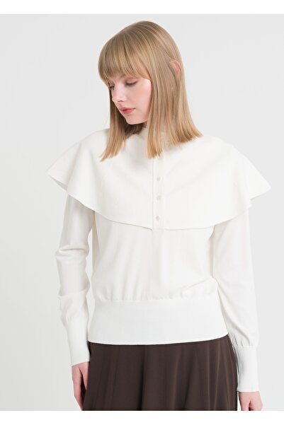 Armağan Yakası Fırfırlı Kazak