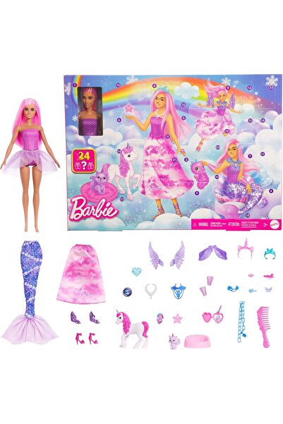 Barbie - JFL66 Calendar de Advent cu păpușă și 24 de accesorii surpriză