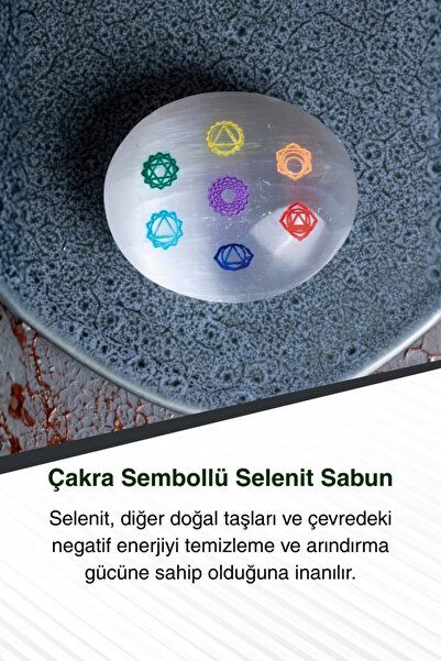 Saff Doğal Taş Çakra Sembollü Selenit Sabun