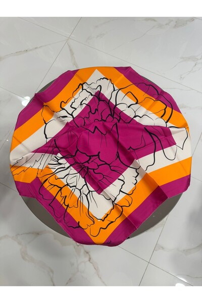 PAPLİO FERRE وشاح حريري نسائي تيفيل فوشيا 90 × 90