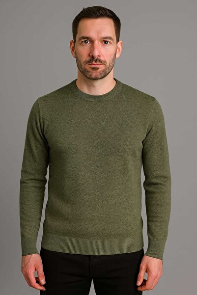 ANATOLIATEKSTILE Men's Thin Knit Sweater - Classic Model, Round Collar, Casua...