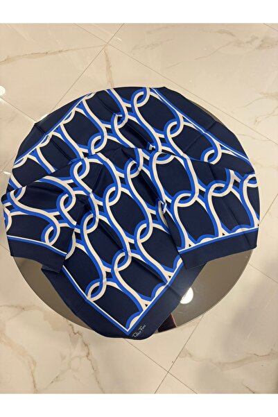 PAPLİO FERRE Γυναικείο μεταξωτό μαντήλι Tivil ΣΚΟΥΡΟ ΜΠΛΕ 90 x 90