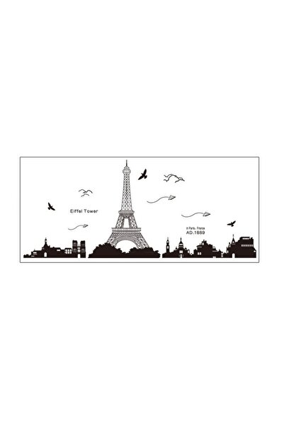 Original Deals RO Sticker Decorativ Autocolant, Turnul Eiffel Paris, Negru, Original Deals®