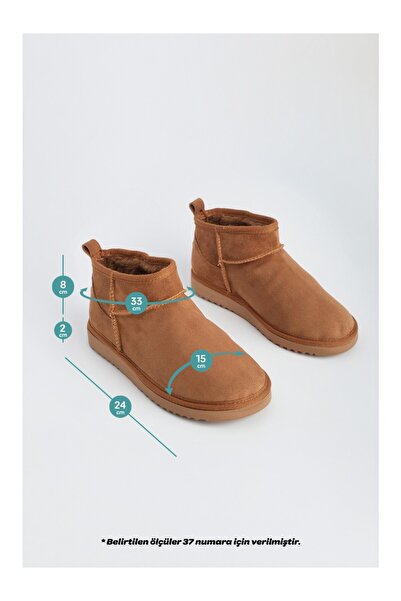 GoodSport Kadın İçi Kürklü Günlük Bot Pasep Taba Süet