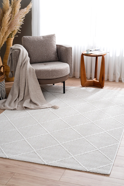 Koza Halı Koza Hayad Nomad Krem Halı Kilim Salon Oturma Odası Yatak Odası Kor...