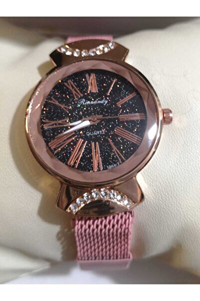 Produse.Top Ceas Dama Casual cu bratara magnetica roz si cadran cu sclipici QUARTZ CDQZ095