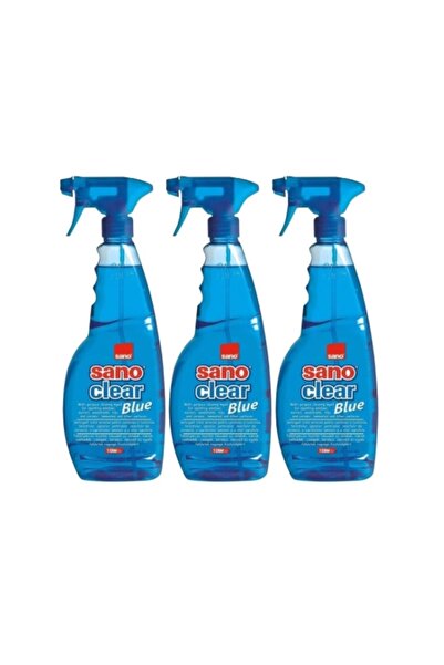 Sano Set of 3 x Glass Solution 1L Blue, fast and effective, easy to apply, de...