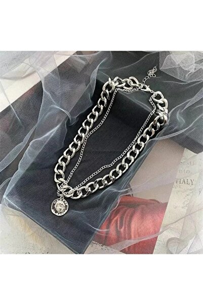 Produse.Top Colier argintiu Vintage Cu Banuti COL083