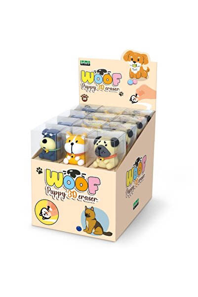 Lebez Puppy Woof 3D eraser, 3 models (24 pcs/display), children ages 3 years+...