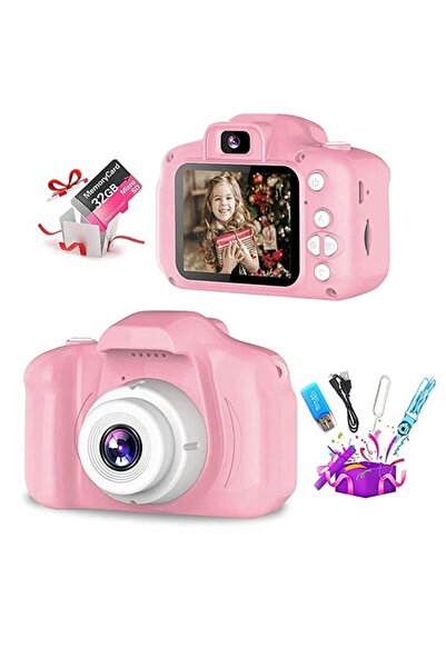 Generic Upgrade Kids Selfie Camera 20MP 1080P HD Digital Camera for Toddlers with 32GB SD Card - Pink