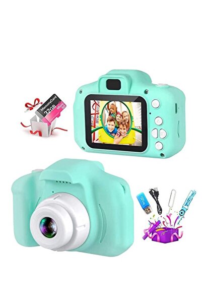 Generic Upgrade Kids Selfie Camera, 20MP 1080P HD, for Ages 3-9, with 32GB SD Card - Green