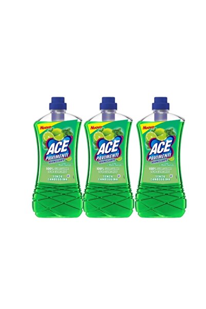 ACE Set 3x Solutie Pardoseli Fara Clor 1l Lime Menta