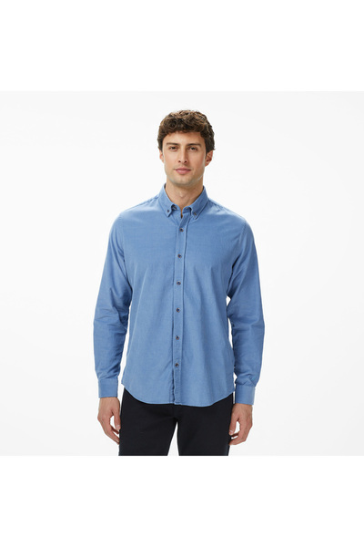 Nautica Erkek Mavi Classic Fit Gömlek