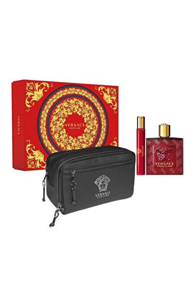 Versace مجموعة إيروس إنيرجي للرجال، أو دو تواليت، 100 مل + أو دو تواليت 10 مل + حقيبة سوداء