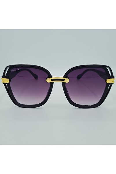 Produse.Top Ochelari de soare Dama Casual cu rama asimetrica neagra + Toc si laveta GRATIS OSD016