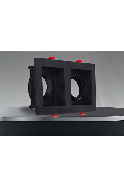 Ferled Siyah Kasa Yuvarlak Oynar Başlıklı Kasa Çiftli Spot Çerçevesi (Gu10-MR...