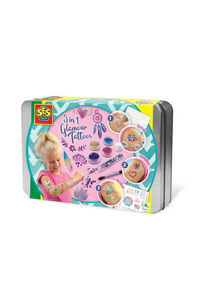 SES Creative Set 3 in 1 tatuaje temporare, SES Creative, metalice si transpar...
